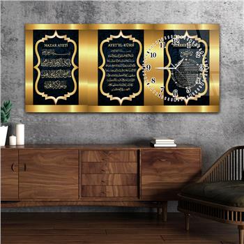 لوحة زجاجية أفقية ذات طابع ديني مع ساعة جانبية 042