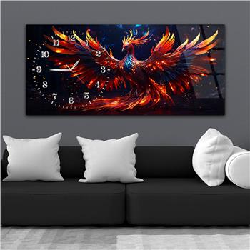 Yatay Saatli Yandan Sanat Temalı Cam Tablo 295