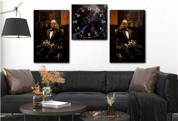 Kunst Thematisches 2-teiliges bedrucktes Glas und Uhrenset