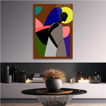 Dikey Sanat Temalı Cam Tablo 526