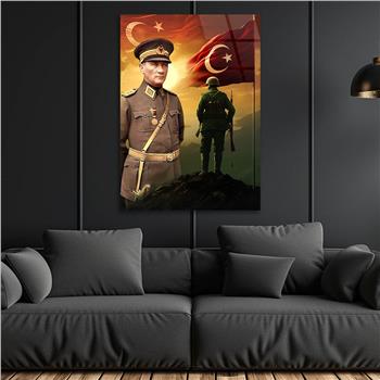 Dikey VatanTemalı Cam Tablo 157