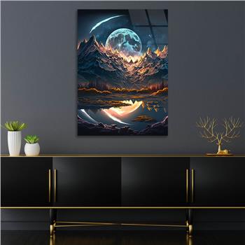 Dikey Sanat Temalı Cam Tablo 444