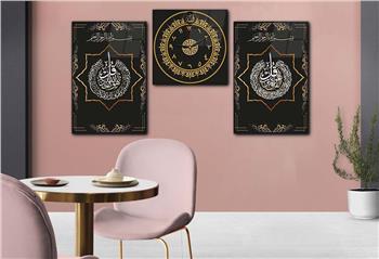 Kunst Thematisches 2-teiliges bedrucktes Glas und Uhrenset