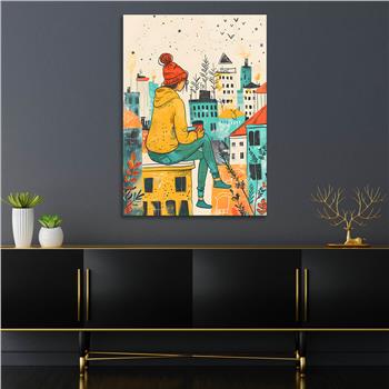 Dikey Sanat Temalı Cam Tablo 359