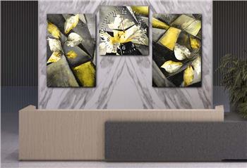 Kunst Thematisches 2-teiliges bedrucktes Glas und Uhrenset