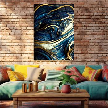 Dikey Sanat Temalı Cam Tablo 556