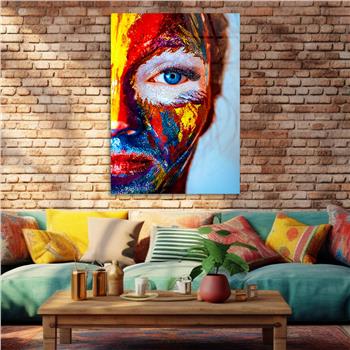 Dikey Sanat Temalı Cam Tablo 506