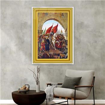 لوحة زجاجية وطني مع اطار ألمنيوم