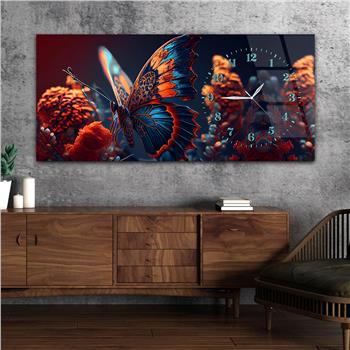 Yatay Saatli Yandan Sanat Temalı Cam Tablo 256