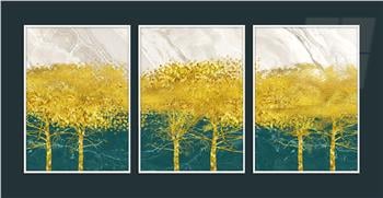Alüminyum Çerçeveli Sanat Temalı 3lü Set MDF Tablo 0035
