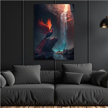 Dikey Sanat Temalı Cam Tablo 325