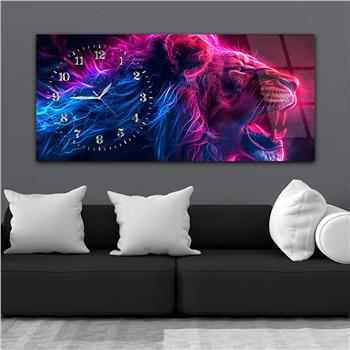 Yatay Saatli Yandan Sanat Temalı Cam Tablo 350