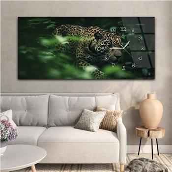 Horizontal bedrucktes Glas mit Kunst und Naturthema und einer Uhr an der Seite 133