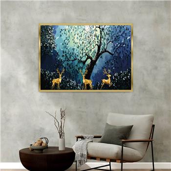 Aluminium Omlijste Natuur Thema Geharde Glasschilderij 160