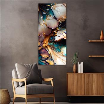 Vertikales bedrucktes Glas Kunst und Naturthema mit Uhr Oben  029