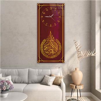 لوحة زجاجية أفقية ذات طابع ديني مع ساعة العمودية 046