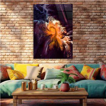 Dikey Sanat Temalı Cam Tablo 492