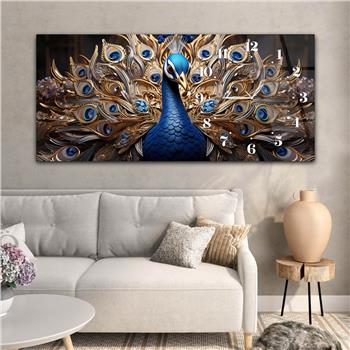 Yatay Saatli Yandan Sanat Temalı Cam Tablo 270