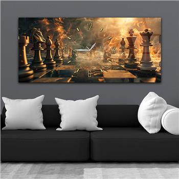 Yatay Saatli Ortadan Sanat Temalı Cam Tablo142