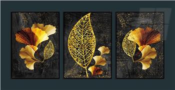 Alüminyum Çerçeveli Sanat Temalı 3lü Set MDF Tablo 0058