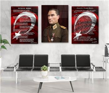  3lü Set VatanTemalı Cam Tablo 25