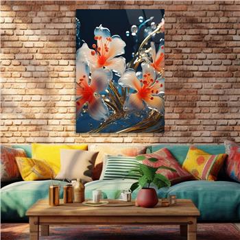 Dikey Sanat Temalı Cam Tablo 357