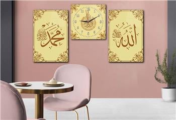 Ensemble de Tableaux et d’horloge 2 pièce sur le thème religieux