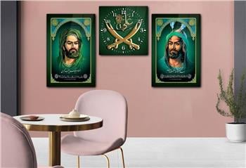 Ensemble de Tableaux et d’horloge 2 pièce sur le thème religieux