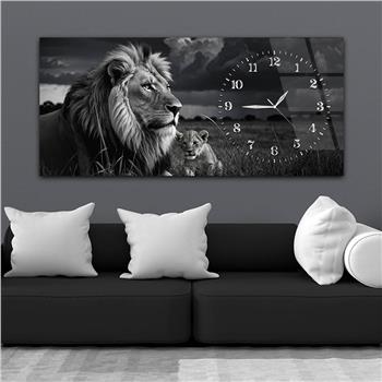 Yatay Saatli Yandan Sanat Temalı Cam Tablo 341