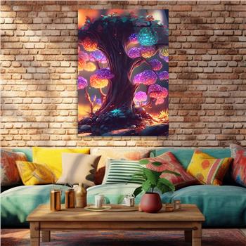 Dikey Sanat Temalı Cam Tablo 466