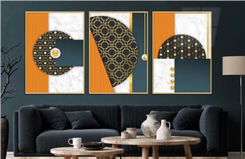 Alüminyum Çerçeveli Sanat Temalı 3lü Set CAM Tablo 0056