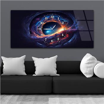 Yatay Saatli Ortadan Sanat Temalı Cam Tablo130