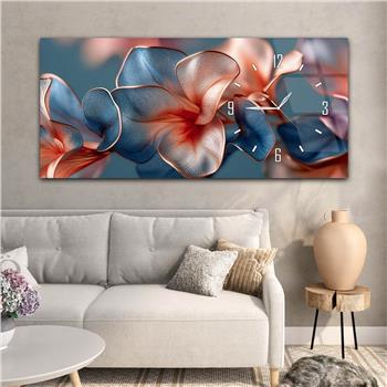 Yatay Saatli Yandan Sanat Temalı Cam Tablo 243