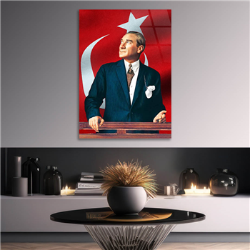 MUSTAFA KEMAL ATATÜRK GÖRSELLİ CAM TABLO