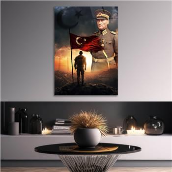 Dikey VatanTemalı Cam Tablo 181