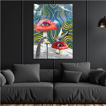 Dikey Sanat Temalı Cam Tablo 330