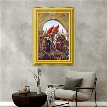 لوحة زجاجية وطني مع اطار ألمنيوم