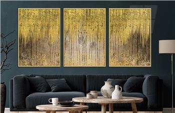 Alüminyum Çerçeveli Sanat Temalı 3lü Set CAM Tablo 0044