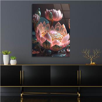 Dikey Sanat Temalı Cam Tablo 450