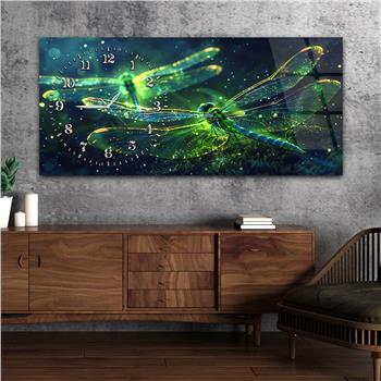 Yatay Saatli Yandan Sanat Temalı Cam Tablo 294