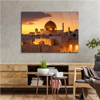 Yatay Dini Temalı Cam Tablo 187