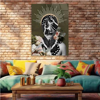 Dikey Sanat Temalı Cam Tablo 336