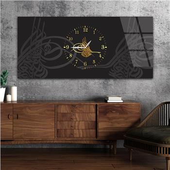 Tableau en verre à thème religieux avec horloge centrale horizontale  108