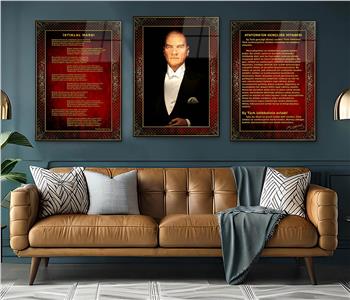  3lü Set VatanTemalı Cam Tablo 39