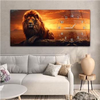 Yatay Saatli Yandan Sanat Temalı Cam Tablo 336