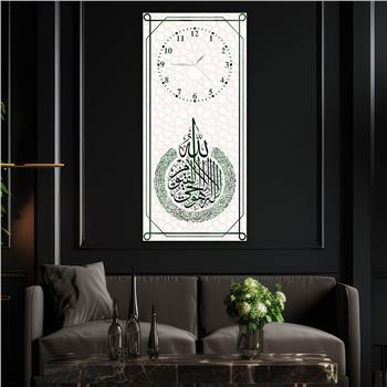 لوحة زجاجية أفقية ذات طابع ديني مع ساعة العمودية 047