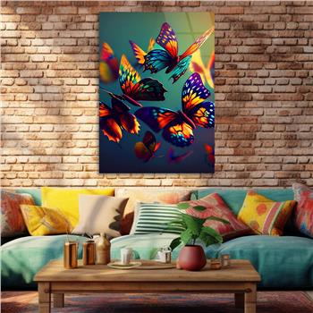 Dikey Sanat Temalı Cam Tablo 368