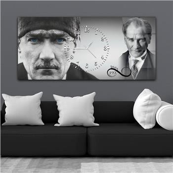 Horizontal bedrucktes Glas mit Nationenthema und einer Uhr in der Mitte 065