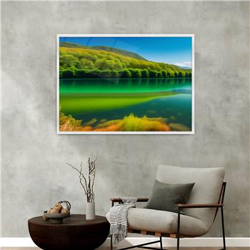 Aluminium Omlijste Natuur Thema Geharde Glasschilderij 031