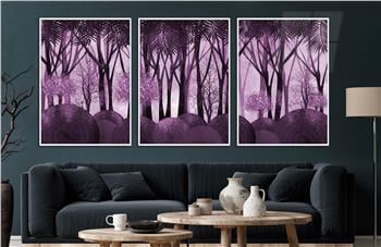 Alüminyum Çerçeveli Sanat Temalı 3lü Set CAM Tablo 0032